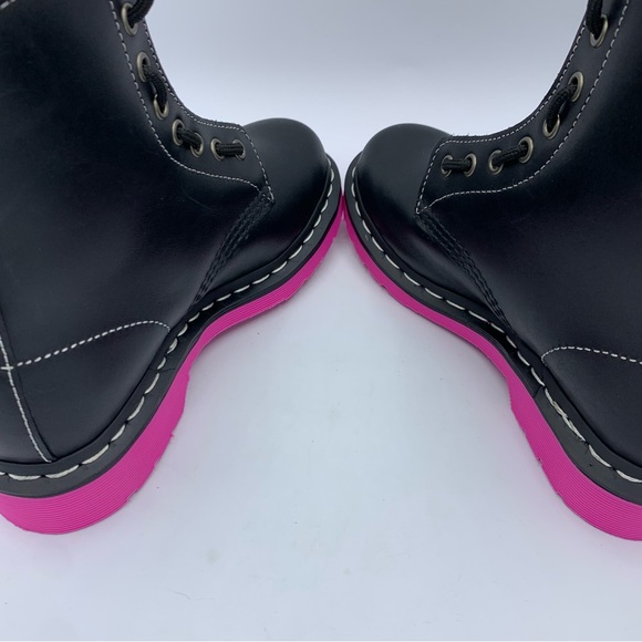 New Dr. Martens Womens 6 Style 1460 Jungle Pink Sole Zipper Front Wanama Boot - Picture 6 of 9